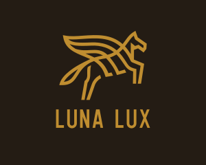 Golden Luxe Pegasus  logo design