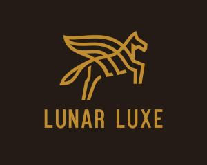 Golden Luxe Pegasus  logo design