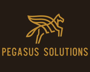 Golden Luxe Pegasus  logo design