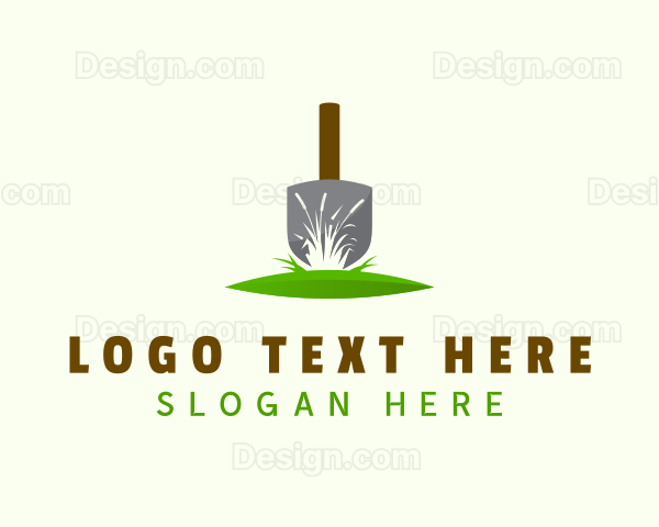 Grass Shovel Gardening Logo