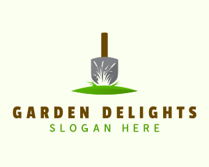 Grass Shovel Gardening logo design