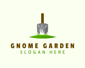 Grass Shovel Gardening logo design