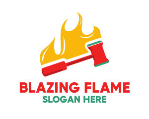 Flaming Red Gavel logo design