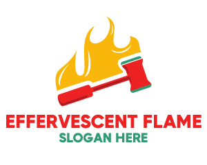 Flaming Red Gavel logo design