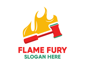 Flaming Red Gavel logo design