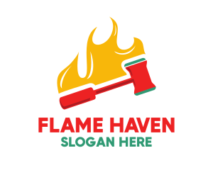 Flaming Red Gavel logo design