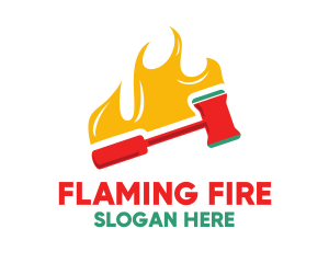 Flaming Red Gavel logo design