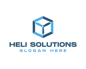 Blue Propeller Hexagon logo