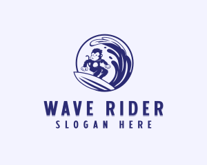 Monkey Surfing Waves logo