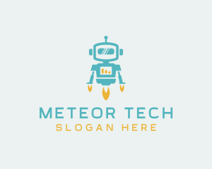 Tech Flying Robot logo design