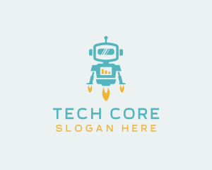 Tech Flying Robot logo design