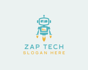 Tech Flying Robot logo design