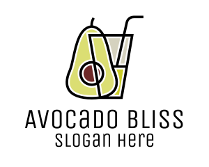 Avocado Smoothie Drink logo design