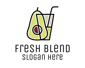 Avocado Smoothie Drink logo design