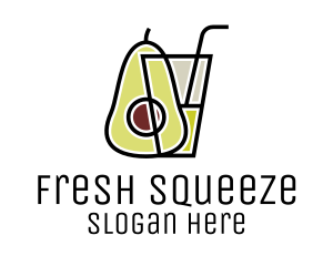 Avocado Smoothie Drink logo design