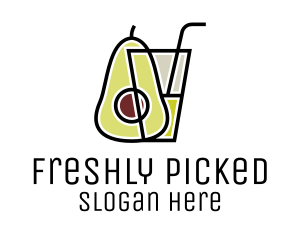 Avocado Smoothie Drink logo design