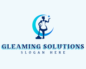 Maid Sanitation Vacuum logo design