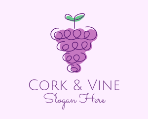 Grape Fruit Line Art  logo design