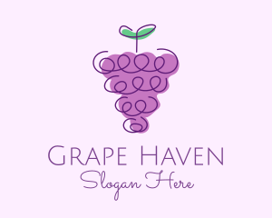 Grape Fruit Line Art  logo design