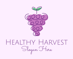 Grape Fruit Line Art  logo design