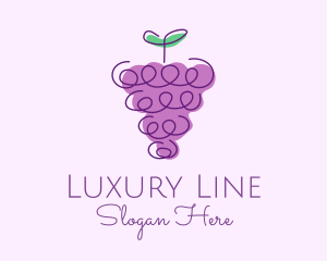 Grape Fruit Line Art  logo design