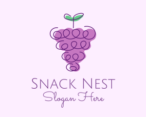 Grape Fruit Line Art  logo design