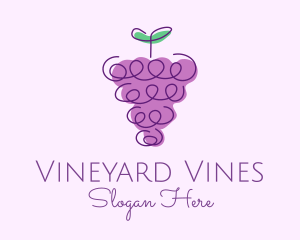 Grape Fruit Line Art  logo design