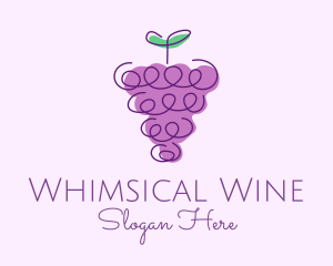 Grape Fruit Line Art  logo design