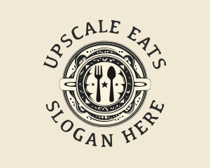 Organic Kitchen Food Plate logo design