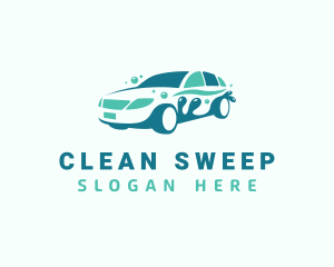 Sedan Car Cleaning logo design