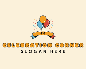 Party Banner Celebration logo design