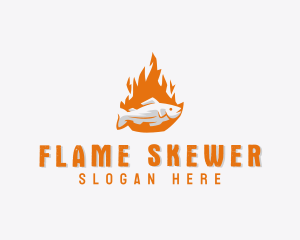 Fish Flame Barbecue logo design