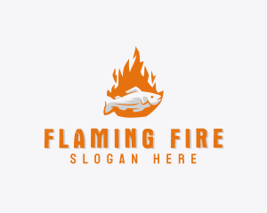 Fish Flame Barbecue logo design