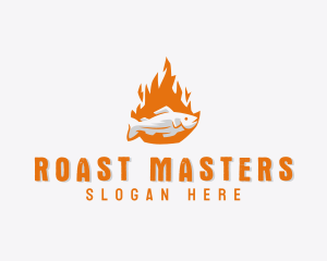 Fish Flame Barbecue logo design