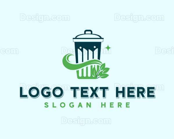 Sustainable Leaf Trash Bin Logo