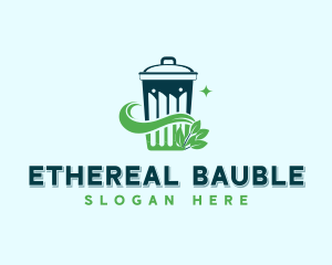 Sustainable Leaf Trash Bin Logo