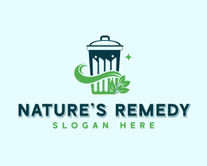 Sustainable Leaf Trash Bin Logo