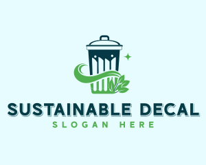 Sustainable Leaf Trash Bin logo design