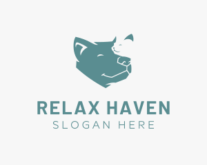 Relaxed Dog Cat logo design