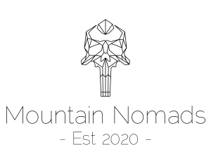 Minimal Skull Monoline logo design