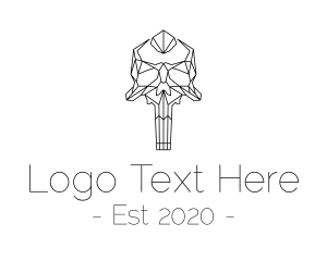 Album - Minimal Skull Monoline logo design