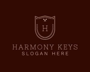 Shield Key Wreath School logo design