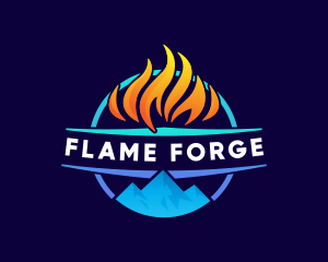 Flame Snowflake Air Condition logo design