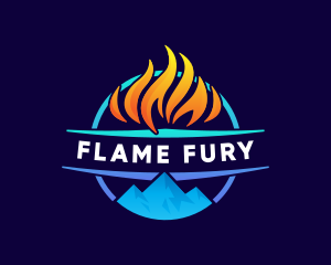 Flame Snowflake Air Condition logo design