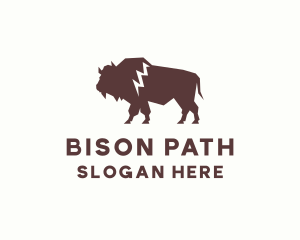 Animal Bison Wildlife logo