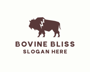 Animal Bison Wildlife logo design