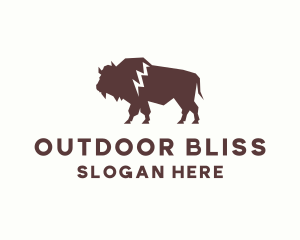 Animal Bison Wildlife logo design