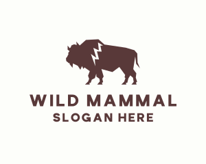Animal Bison Wildlife logo