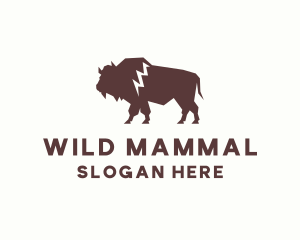 Animal Bison Wildlife logo design