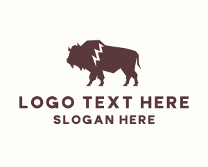 Animal Bison Wildlife logo